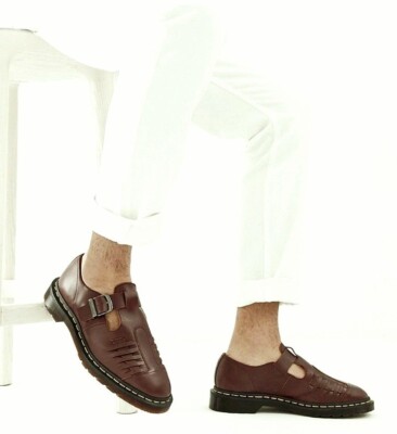 Dr. Martens 8064 Sandals Mens UK 9 US 10 Brown Leather Fisherman Made In England Dr Martens 8064 Fisherman Sandal Leather Mary Janes Made in  main image 4