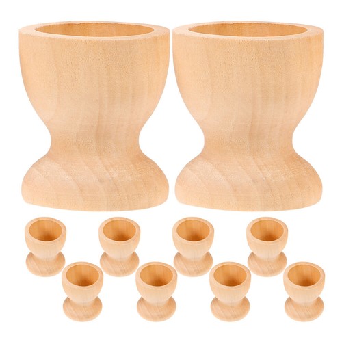 10PCS Party Supplies Egg Server Cup Boiled Egg Holder Wooden Egg Stand - Picture 10 of 12