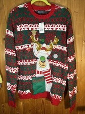 33 Degrees Sweaters Ugly Llama Knit Christmas Holiday Red/White/Green Size M