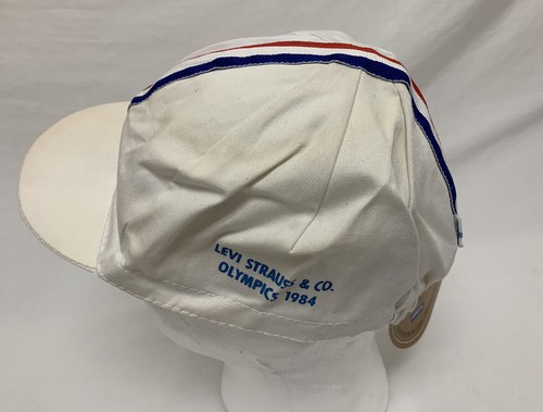 Vintage Levi Strauss 1984 Olympics Cycling Hat Cap White One Size Levi’s New - 第 4/6 張圖片