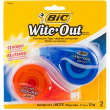 BIC Wite-Out Correction Tape, 2 Tapes