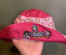 Vintage Power Puff girls Toddler Buchet Hat , Rare Cartoon Network Wacky racing