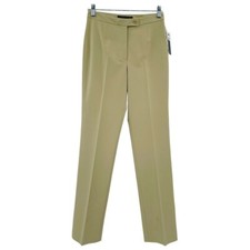 Theory straight leg trouser pants flat front mid rise khaki New women's size 0