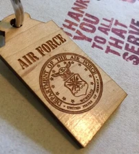 Keychain wood with AIRFORCE SYMBOL