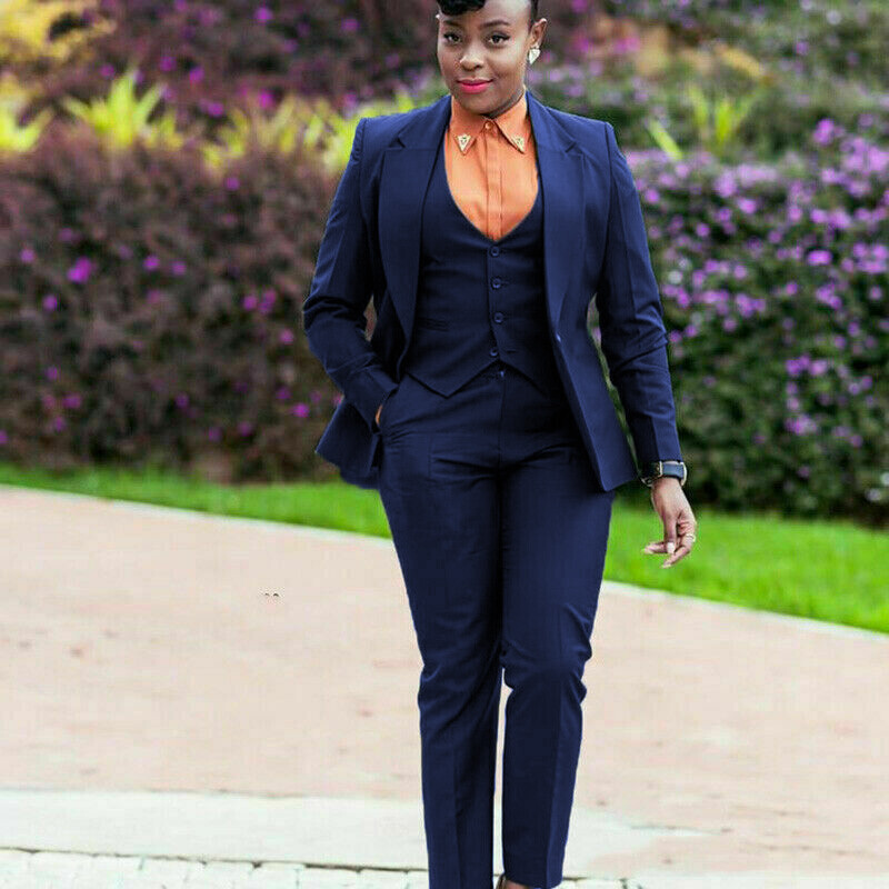 Classy Navy Blue Suits For Ladies Black Blazer For Women Slim Fit