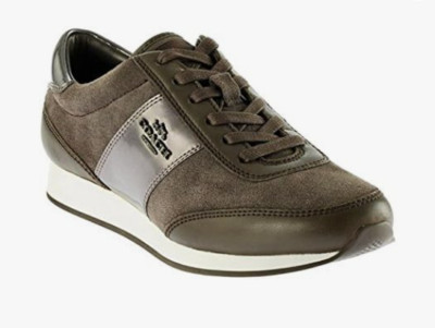 Coach Raylen Sneakers Mink/Gunmetal Size 8.5 M