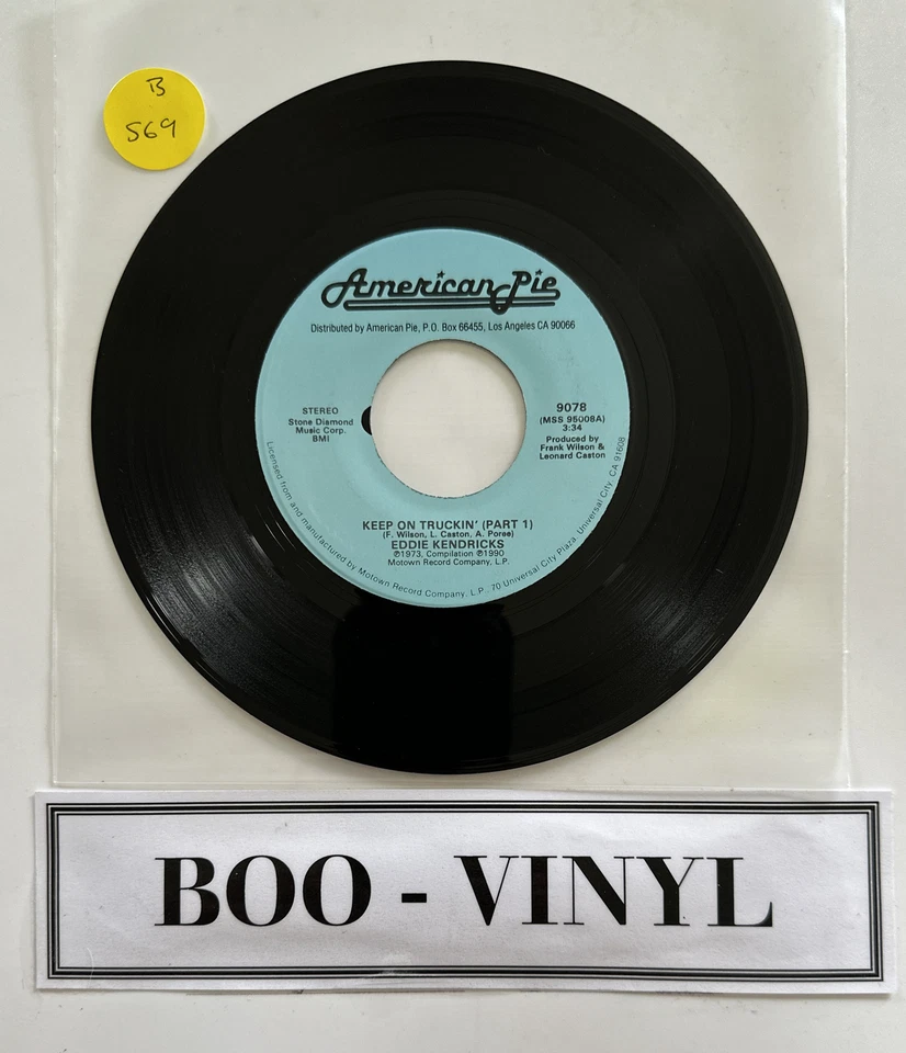 Eddie Kendricks–Keep On Truckin' Part 1  7” Soul Vinyl Record US American Pie Ex - Image 3 of 4