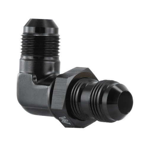 -8AN 90° Degree Bulk Head Fitting With Nut fuel Oil Water 8AN BLACK NEW - Foto 6 di 8