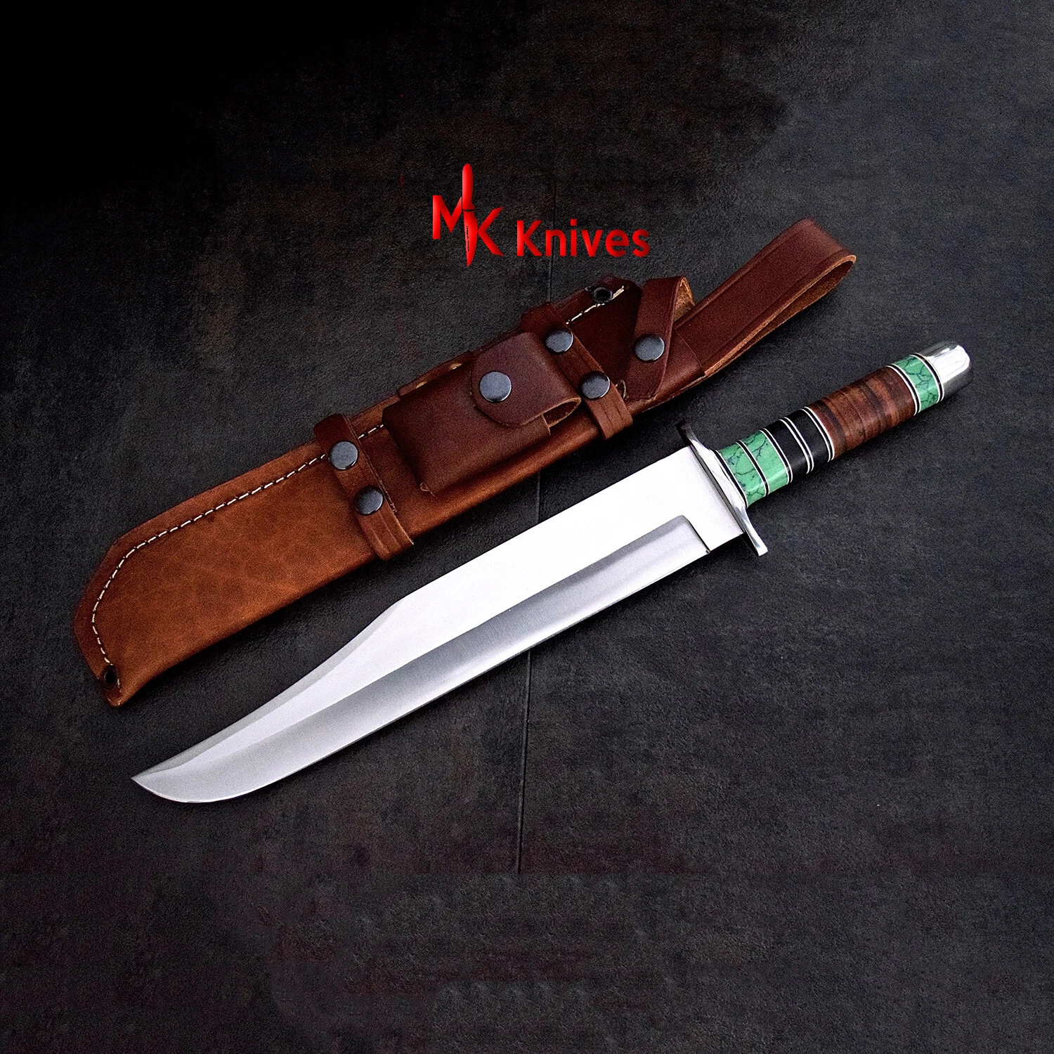 CUSTOM HANDMADE VIKING D2 BIGFOOT COMBAT BOWIE KNIFE, HANDAMDE BIG BOWIE HUNTING