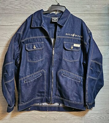 Rocawear Blue Denim Jacket Men s Size 2XL Vintage Embroidered