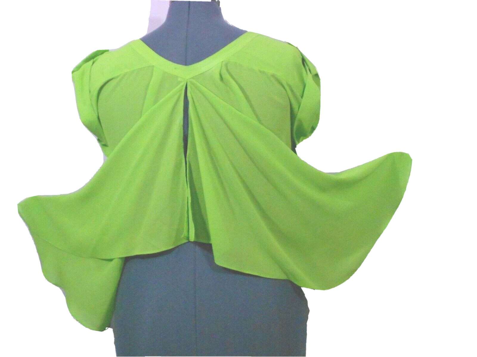 Double Zero Women's Green Pullover Top Split Back… - image 7