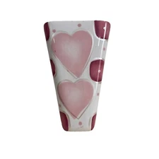Bella Casa by Ganz Heart Contemporary Hanging Wall Vase Modern Pink White 8.5”H