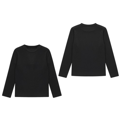 Girl's T-shirt Solid Color Tops Boys Bottoming Shirt Round Neck Kids Underwear - Picture 26 of 74