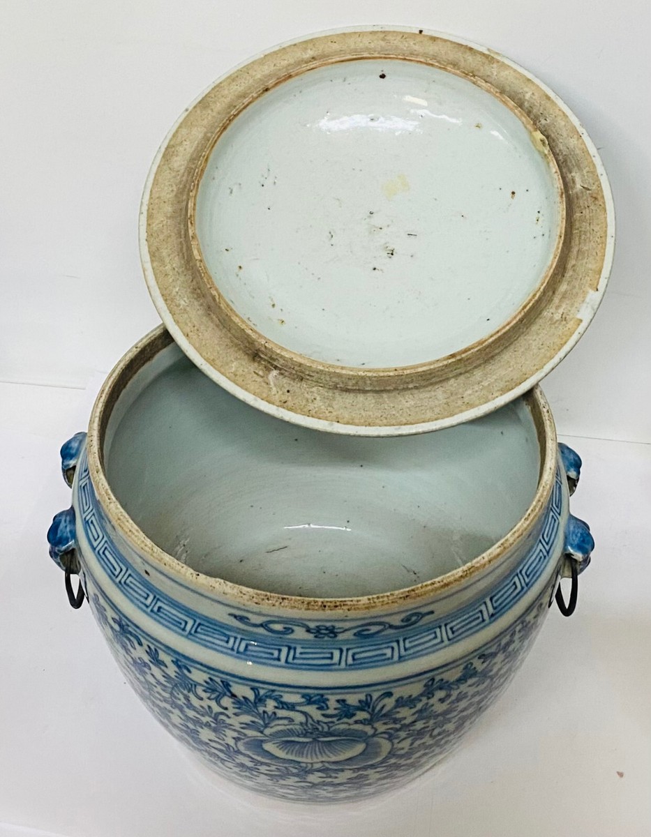 Antique 19th Century Chinese Porcelain KAMCHENG Jar Blue