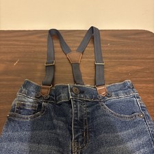 OshKosh B Gosh Toddler 5T Denim Suspender Pants Blue Adjustable Straps