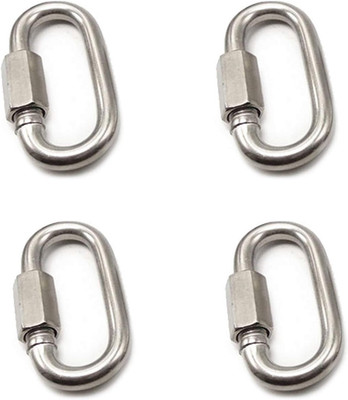 Karabiner, 4 Stück Karabinerhaken M8 Edelstahl D Form Karabiner Quick Link Notfa