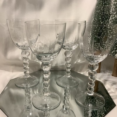 CERVE DeValbor Illusions Bubble Stem 8  Wine Goblet - Set of 4