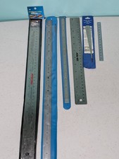 Stainless Steel Rulers Set of 6 Different Size Rulers Some Made In USA Vintage