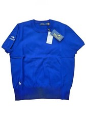 Polo Ralph Lauren Womens US Open Short Sleeve Blue Sweater Size L NWT Rare