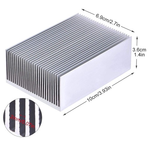 Aluminum Heat Sink Heatsink Cooling Fin Radiator For LED Transistor 100x69x36mm - Picture 6 of 12