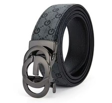 Top genuine leather and cowhide material men's belt Black - 120 Cm