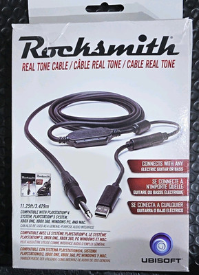 Ubisoft Rocksmith Real Tone Cable USB Guitar Adapter 11.25ft Black PS4 PS3 Xbox