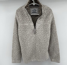 Cuddly Sherpa Kids Ivory Brown Quarter Zip Faux Fur Fleece Pullover 7/8