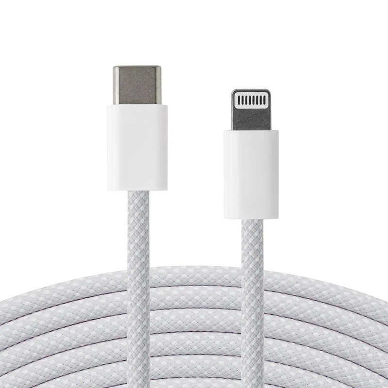 Apple USB-C to Lightning Cable Braided 1M Genuine OEM 661-14829 SILVER Open-Box-image