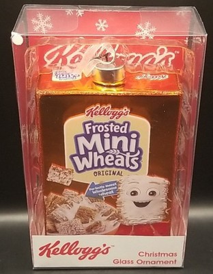Kellogg's ~ Frosted Mini Wheats ~ Christmas Holiday Glass Ornament New