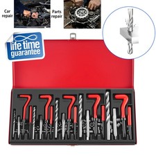 131Pcs HSS Thread Repair Kit Drill Helicoil Metric Set Heli Coil Tap Insert Case