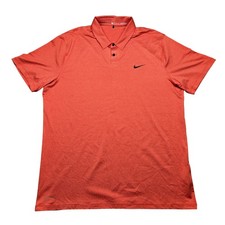 Nike Polo Shirt Mens XL Red Micro Stripe Tiger Woods Collection Dri-FIT Golf