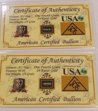 €AFFARE€ 2 X Lingotto Oro 24k 999 Pure Fine Gold Certificato INGOT BULLION