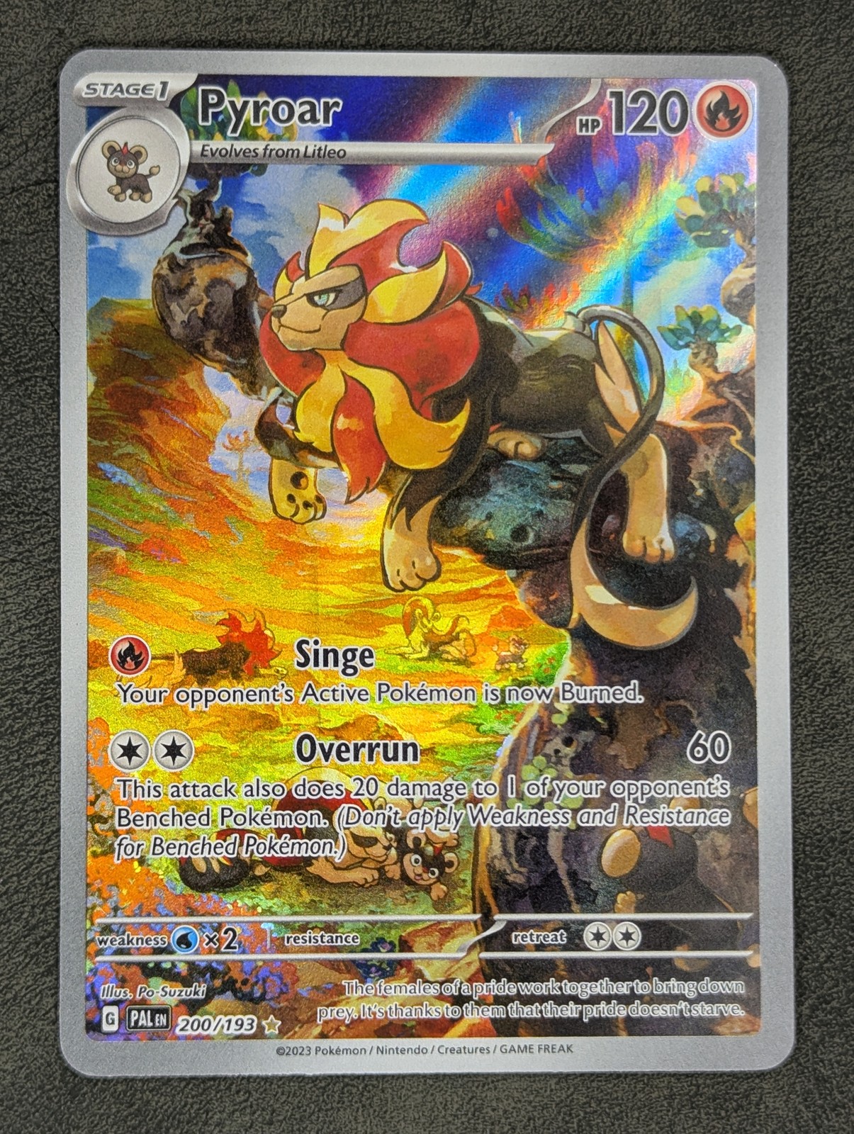 Pyroar 200/193 Pokémon TCG Illustration Rare SV02: Paldea Evolved Near Mint