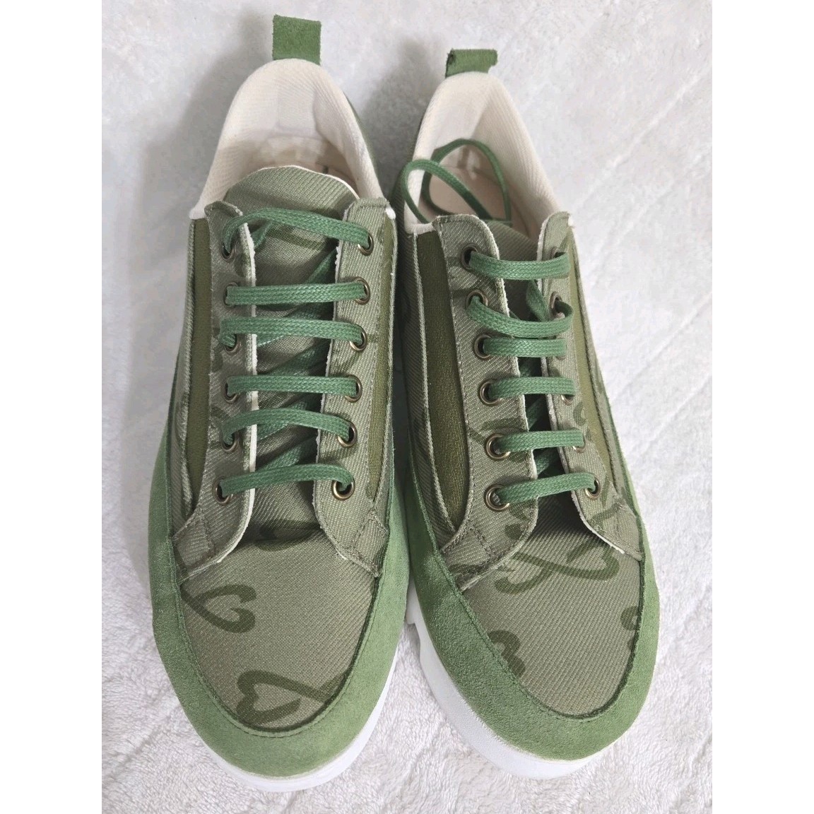 SAOLA Sneaker donna Etta Grove Vibram 8 5 tela verde scamosciata suola a strappo casual grossa