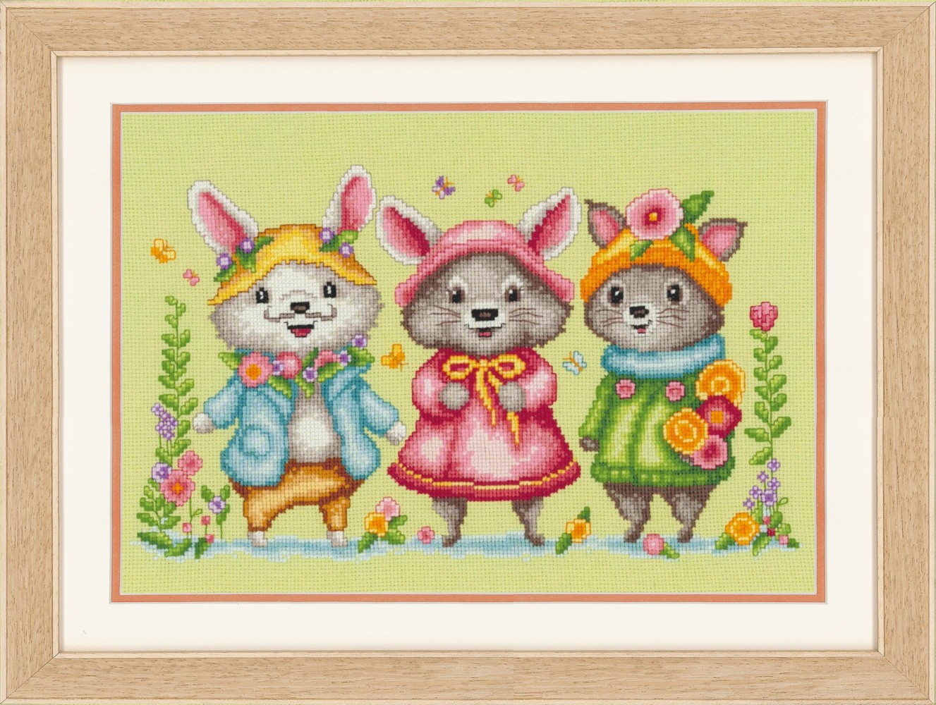 Vervaco counted cross stitch kit ""Little Animals"", 28x18cm