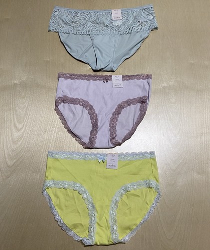 Auden Women's Size Medium Soft Breathable Stretchy Floral Hipster Panties 3 Pack