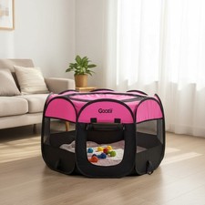 Elegant Portable Pet Playpen for Cats  Small Dogs - Spacious Pink Design 29"