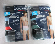 4 MENS JOCKEY CLASSICS 100 COTTON FULL-RISE BRIEFS SIZE 34