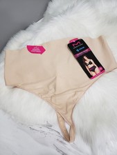 Maidenform Curvy Cooling Shaping Thong Firm Control Beige Plus Size 4X NEW