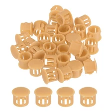 64Pcs 11mm Orange Nylon Plastic Round Locking Hole Plugs Insert End Caps