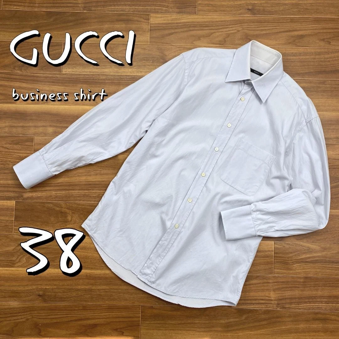 Chemise habillée GUCCI fabrication italienne 100% coton M bleu F/S du Japon