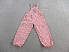 VINTAGE Osh Kosh Overalls Girls 4T Pink Corduroy Animal Print Cute AOP USA Made