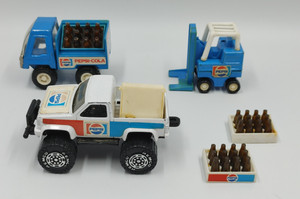 3 Vintage Pepsi Cola Truck & Forklift Toy Lot Buddy L & Remco Please Read