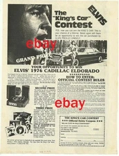 1978 ELVIS PRESLEY Magazine AD~Win the KING'S CAR CONTEST~1976 Cadillac Eldorado