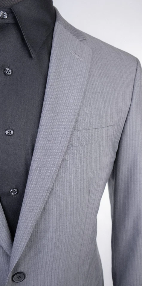 Bar III мужской серый два изделия в полоску костюм куртка размер 40L платье брюки 33Wx35L - Изображение 4 из 4