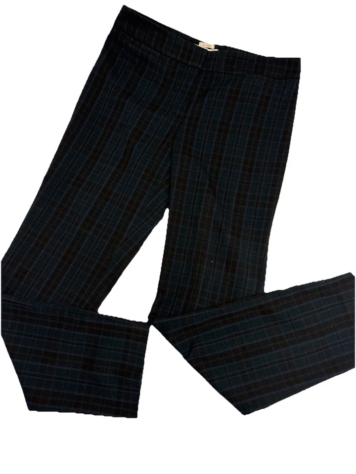 Talbots Signature Womens Navy Green Plaid  Blend Dress Pants Slacks CA23147 Sz 6 - Image 2 of 4