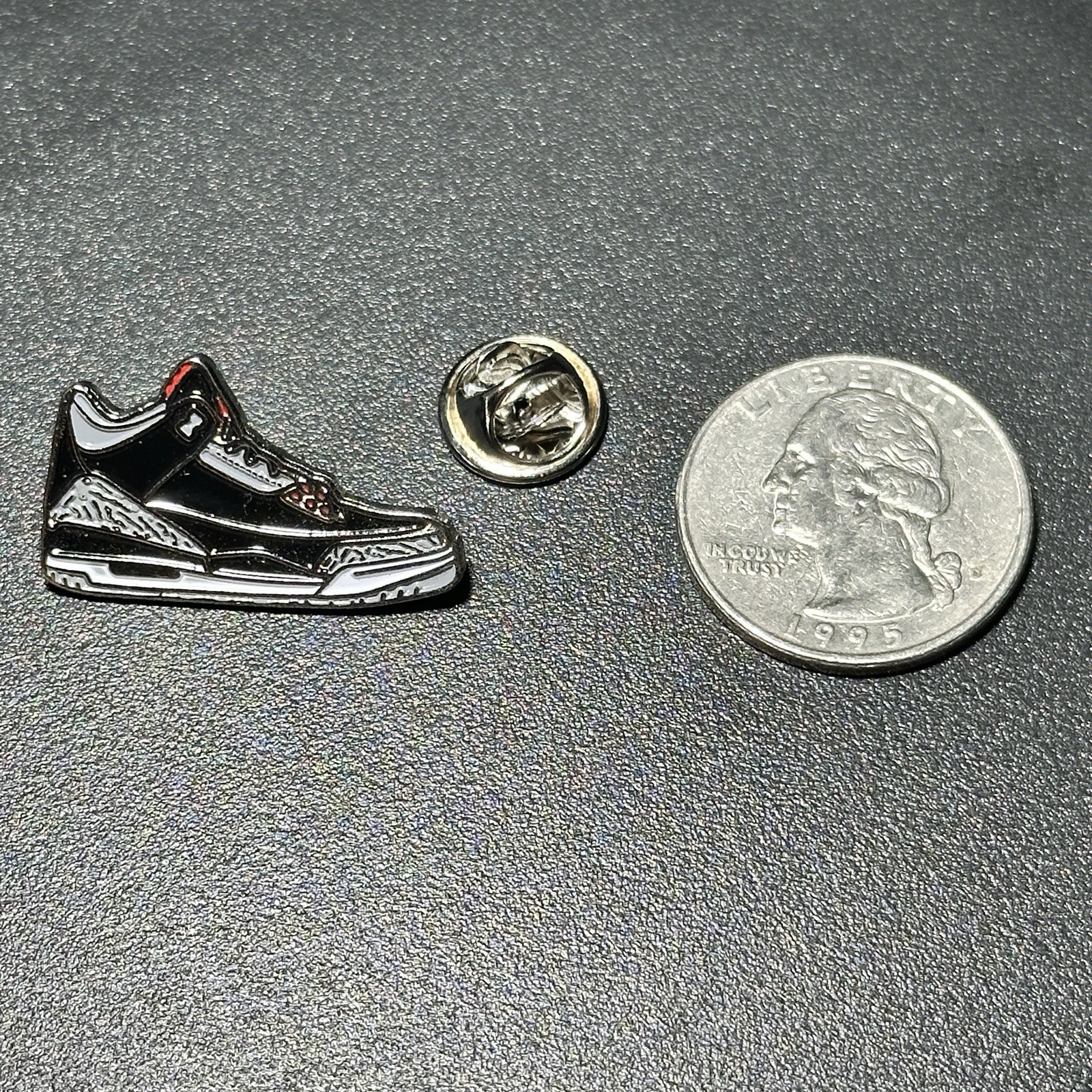 Nike Air Jordan Retro 3 Black Cement Enamel Pin / For Hats & Bags / Brand New