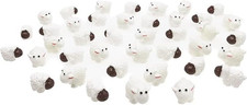 40 Pcs White Miniature Sheep Figurines Mini Herd of Sheeps Figure Toy Cake Toppe
