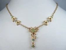 Nina Ricci Gold Plated Necklace with Swarovski Crystals - 16-18" - 7412