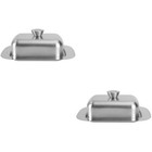  2 stücke Edelstahl Butterplatte Einfache Rindfleisch Talg Teller